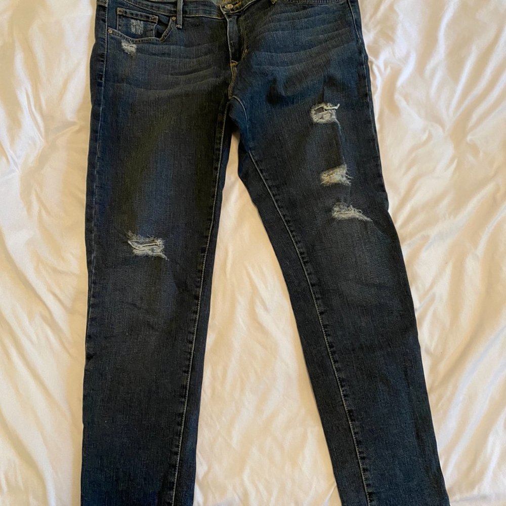 Just Black Made in USA Skinny Ripped Denim Jeans